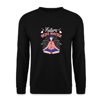 Future Reiki Master - Unisex Pullover - Schwarz - Vorne - Alina (178cm) & Michal (187cm)