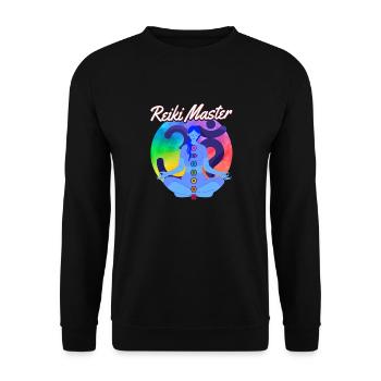 Reiki Master Heilkunst - Unisex Pullover - Schwarz - Vorne - Alina (178cm) & Michal (187cm)