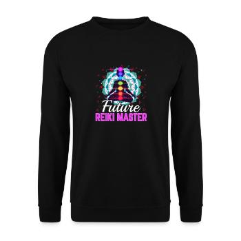 Future Reiki Master Heilkunst - Unisex Pullover - Schwarz - Vorne - Alina (178cm) & Michal (187cm)