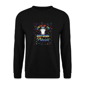 Auntie Of The Birthday Princess Unicorn Niece Birt - Unisex Pullover - Schwarz - Vorne - Alina (178cm) & Michal (187cm)