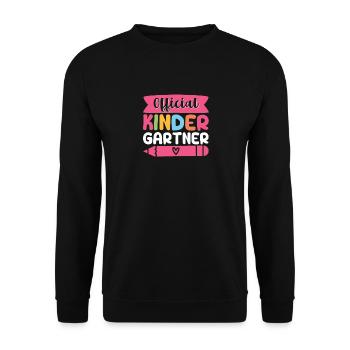 Les enseignants officiels de la maternelle sont drôles de retour à l’école - Sweat-shirt Unisexe - noir - Devant - Alina (178cm) & Michal (187cm)