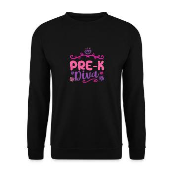 Pre-K Diva Funny Preschool Teacher Student Back - Unisex Sweatshirt - black - Front - Alina (178cm) & Michal (187cm)