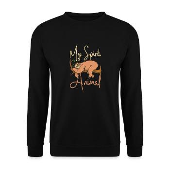 Mon âme animal paresseux - Sweat-shirt Unisexe - noir - Devant - Alina (178cm) & Michal (187cm)