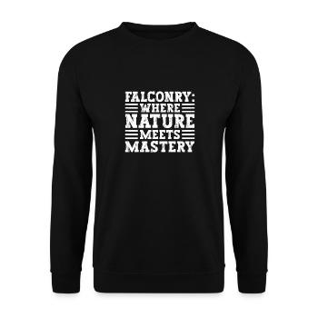 Falconry Where nature meets mastery - Unisex Sweatshirt - black - Front - Alina (178cm) & Michal (187cm)