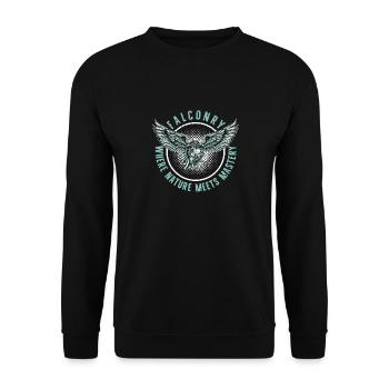 Falknerei Wo Natur Auf Meisterschaft Trifft - Unisex Pullover - Schwarz - Vorne - Alina (178cm) & Michal (187cm)