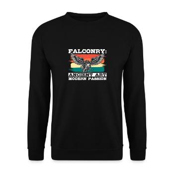 Falconry Ancient Art Modern Passion Falconry - Unisex Sweatshirt - black - Front - Alina (178cm) & Michal (187cm)