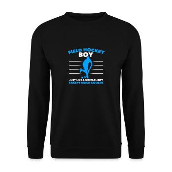 Marquer un garçon de hockey sur gazon comme une norme - Sweat-shirt Unisexe - noir - Devant - Alina (178cm) & Michal (187cm)