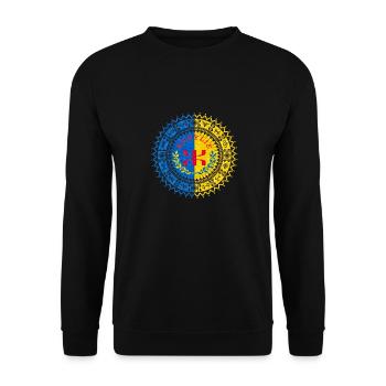 DRAPEAU DE KABYLIE IMAZIGHEN - Sweat-shirt Unisexe - noir - Devant - Alina (178cm) & Michal (187cm)