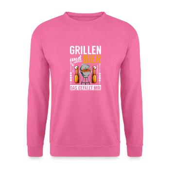 Grillen und Bier das gefällt mir - Unisex Pullover - Pink - Vorne