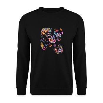 Butterflies Schmetterlinge Trendy Statement Design - Unisex Sweatshirt - black - Front - Alina (178cm) & Michal (187cm)