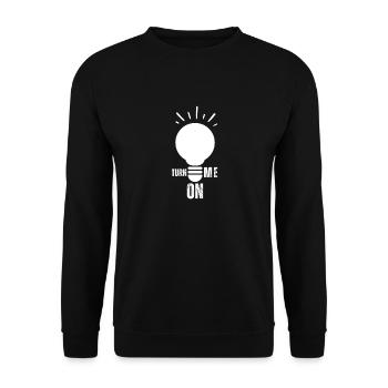 Turn Me On Light Bulb Positive Trendy Statement - Unisex Sweatshirt - black - Front - Alina (178cm) & Michal (187cm)