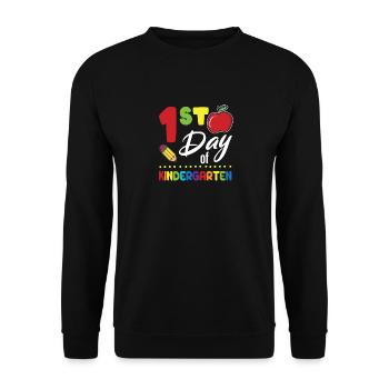 1st Day of Kindergarten Back to School First - Unisex Sweatshirt - black - Front - Alina (178cm) & Michal (187cm)