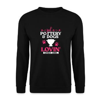 Töpferei Töpfern Töpfer Künstler Lehm - Unisex Pullover - Schwarz - Vorne - Alina (178cm) & Michal (187cm)