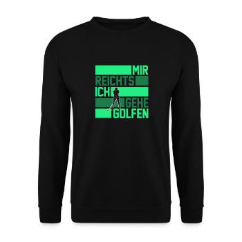 Golfspieler Golfer Golf - Unisex Pullover - Schwarz - Vorne - Alina (178cm) & Michal (187cm)