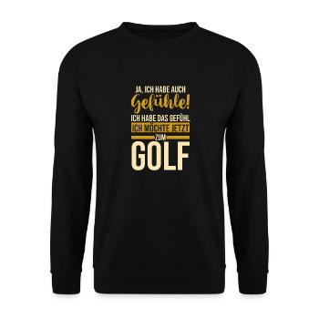 Golfspieler Golfer Golf - Unisex Pullover - Schwarz - Vorne - Alina (178cm) & Michal (187cm)