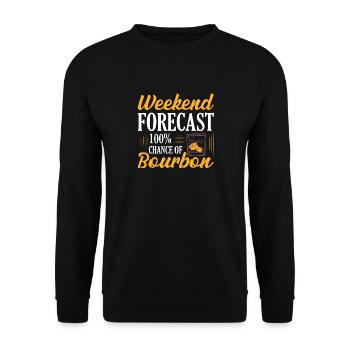 Weekend Forecast 100% Chance Of Bourbon Whiskey Dr - Unisex Pullover - Schwarz - Vorne - Alina (178cm) & Michal (187cm)