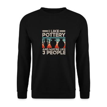 Poterie Poterie Artiste de poterie Argile - Sweat-shirt Unisexe - noir - Devant - Alina (178cm) & Michal (187cm)