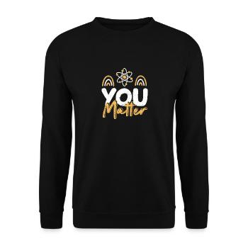 Du Materie Wissenschaftslehrer Chemie Biologie - Unisex Pullover - Schwarz - Vorne - Alina (178cm) & Michal (187cm)