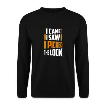 I Came, I Saw, I Picked The Lock Lockpicker Locksm - Unisex Pullover - Schwarz - Vorne - Alina (178cm) & Michal (187cm)