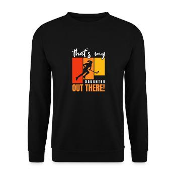 Field Hockey Enthusiast Retro That's My Daughter O - Unisex Pullover - Schwarz - Vorne - Alina (178cm) & Michal (187cm)