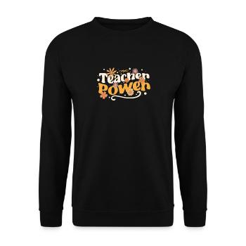 Teacher Power Lustig Zurück zu Schule Student - Unisex Pullover - Schwarz - Vorne - Alina (178cm) & Michal (187cm)