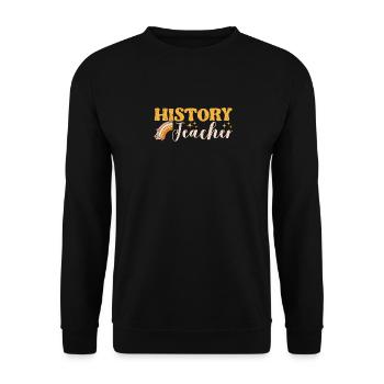 History Teacher Definition Funny Back School - Unisex Sweatshirt - black - Front - Alina (178cm) & Michal (187cm)