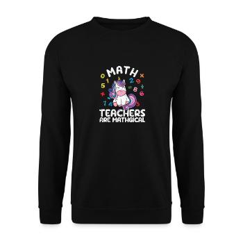 Math teachers are Mathgical Funny Unicorn Teachers - Unisex Sweatshirt - black - Front - Alina (178cm) & Michal (187cm)