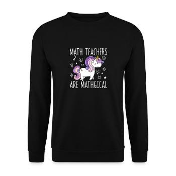 Les professeurs de mathématiques sont des professeurs de licorne drôles de mathématiques - Sweat-shirt Unisexe - noir - Devant - Alina (178cm) & Michal (187cm)