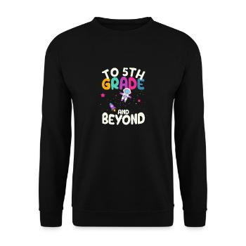 To 5th Grade and Beyond Fifth Astronaut - Unisex Sweatshirt - black - Front - Alina (178cm) & Michal (187cm)