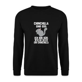 Chinchilla sind süß ich bin süß also bin ich ein C - Unisex Pullover - Schwarz - Vorne - Alina (178cm) & Michal (187cm)