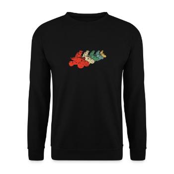 Cool retro Quad ATV Enthusiasts Quad Racers - Sweat-shirt Unisexe - noir - Devant - Alina (178cm) & Michal (187cm)