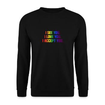 LGBT LGBTQ Lesbian Gay Rainbow Flag Pride - Unisex Sweatshirt - black - Front - Alina (178cm) & Michal (187cm)