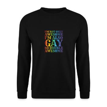 LGBTQ Lesbe Homosexuell Regenbogenflagge Stolz - Unisex Pullover - Schwarz - Vorne - Alina (178cm) & Michal (187cm)