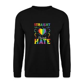 LGBTQ Lesbe Homosexuell Regenbogenflagge Stolz - Unisex Pullover - Schwarz - Vorne - Alina (178cm) & Michal (187cm)