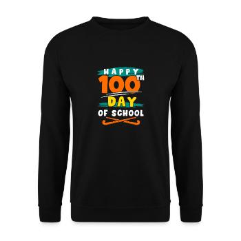 Defender Field Hockey Player Happy 100th Day Of Sc - Unisex Sweatshirt - black - Front - Alina (178cm) & Michal (187cm)