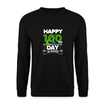 Happy 100th Day Of School Field Hockey Player Spor - Unisex Sweatshirt - black - Front - Alina (178cm) & Michal (187cm)