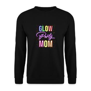 Glow Party Mom Happy Birthday Mom Outfit Gift Part - Unisex Pullover - Schwarz - Vorne - Alina (178cm) & Michal (187cm)