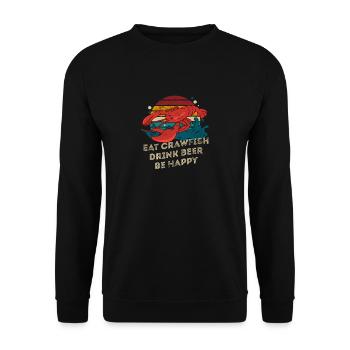 Eat Crawfish Drink Beer Retro Crawfish Boil - Unisex Sweatshirt - black - Front - Alina (178cm) & Michal (187cm)