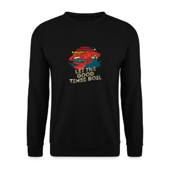 Retro Crawfish Boil Let The Great Times Boil - Unisex Sweatshirt - black - Front - Alina (178cm) & Michal (187cm)