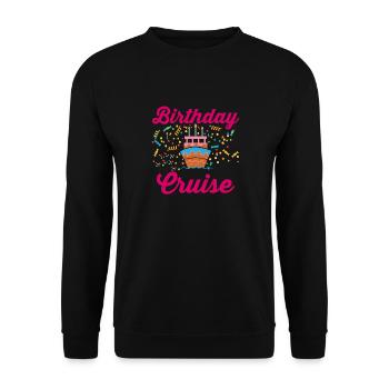 Geburtstag Kreuzfahrt Geschenk Schiffsreise - Unisex Pullover - Schwarz - Vorne - Alina (178cm) & Michal (187cm)
