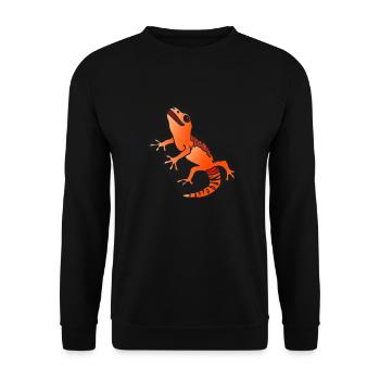 Salamander Gecko Lizard - Unisex Sweatshirt - black - Front - Alina (178cm) & Michal (187cm)