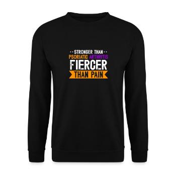 Plus fort que le rhumatisme psoriasique plus fort que le - Sweat-shirt Unisexe - noir - Devant - Alina (178cm) & Michal (187cm)