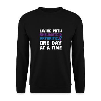 Living With Rheumatoid Arthritis - One Day After - Unisex Sweatshirt - black - Front - Alina (178cm) & Michal (187cm)