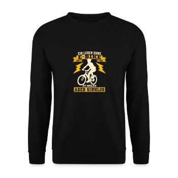 Ein Leben ohne E-Bike ist möglich aber sinnlos EBi - Unisex Pullover - Schwarz - Vorne - Alina (178cm) & Michal (187cm)