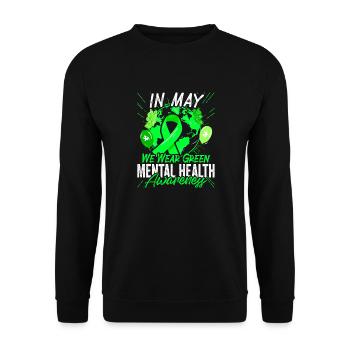 Nous portons un jumelage vert de sensibilisation à la santé mentale - Sweat-shirt Unisexe - noir - Devant - Alina (178cm) & Michal (187cm)