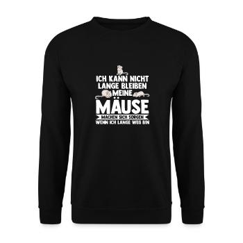 Meine Mäuse machen sich sorgen - Unisex Pullover - Schwarz - Vorne - Alina (178cm) & Michal (187cm)