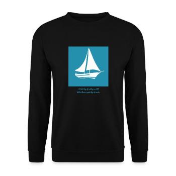 Sailboat - for relaxing days on the water! - Unisex Sweatshirt - black - Front - Alina (178cm) & Michal (187cm)