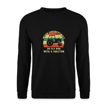 Mens Farmers Never Underestimate An Old Man With A - Unisex Sweatshirt - black - Front - Alina (178cm) & Michal (187cm)