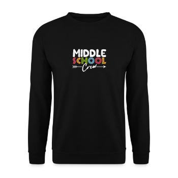 Middle School Crew Retro Funny Teacher Student - Unisex Sweatshirt - black - Front - Alina (178cm) & Michal (187cm)