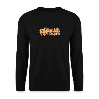 Spanischlehrer Retro Funny Back To School Student - Unisex Pullover - Schwarz - Vorne - Alina (178cm) & Michal (187cm)